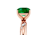 Rose gold Cushion Cut Solitaire Diamond Engagement Ring with Twisted Pave Band and Four-Prong Setting_5