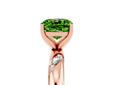 Rose gold Cushion Cut Solitaire Diamond Engagement Ring with Twisted Pave Band and Four-Prong Setting_5