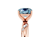 Rose gold Cushion Cut Solitaire Diamond Engagement Ring with Twisted Pave Band and Four-Prong Setting_5