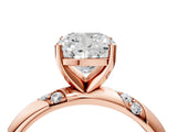 Rose gold Cushion Cut Solitaire Diamond Engagement Ring with Twisted Pave Band and Four-Prong Setting_7
