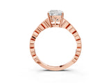 Rose gold Cushion Cut Solitaire Diamond Ring with Infinity Twist Band and Four-Prong Setting_28