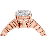 Rose gold Cushion Cut Solitaire Diamond Ring with Infinity Twist Band and Four-Prong Setting_29