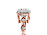 Rose gold Cushion Cut Solitaire Diamond Ring with Infinity Twist Band and Four-Prong Setting_30