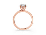 Rose gold Cushion Cut Solitaire Diamond Ring with Prong Setting and Plain Band_6