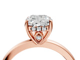 Rose gold Cushion Cut Solitaire Diamond Ring with Prong Setting and Plain Band_7
