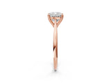 Rose gold Cushion Cut Solitaire Diamond Ring with Six-Prong Setting and Classic Band_14