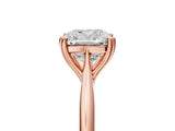 Rose gold Cushion Cut Solitaire Diamond Ring with Six-Prong Setting and Classic Band_17