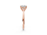 Rose gold Cushion Cut Solitaire Diamond Ring with Six-Prong Setting and Classic Band_5