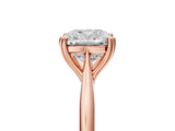 Rose gold Cushion Cut Solitaire Diamond Ring with Six-Prong Setting and Classic Band_8