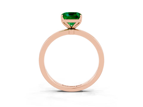 Rose gold Cushion Cut Solitaire Diamond Ring with Thin Band and Four-Prong Setting_3