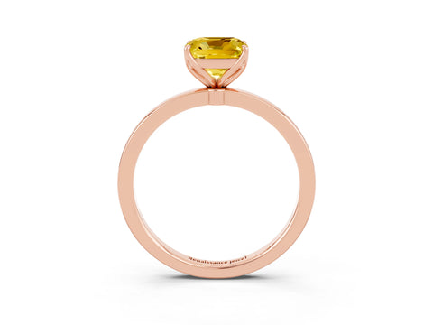 Rose gold Cushion Cut Solitaire Diamond Ring with Thin Band and Four-Prong Setting_3