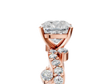 Rose gold Cushion Cut Solitaire Diamond Twisted Band with Pave Setting_54