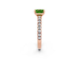 Rose gold Cushion Cut Solitaire Diamond with Pavé Band and Four-Prong Setting_2