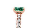 Rose gold Cushion Cut Solitaire Diamond with Pavé Band and Four-Prong Setting_5