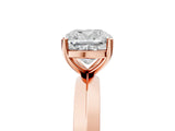 Rose gold Cushion Cut Solitaire Engagement Ring with Flat Band and Four-Prong Setting 5