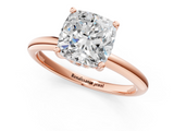 Rose gold Cushion Cut Solitaire Engagement Ring with Four-Prong Setting and Classic Band_41