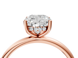Rose gold Cushion Cut Solitaire Engagement Ring with Four-Prong Setting and Classic Band_44