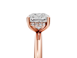 Rose gold Cushion Cut Solitaire Engagement Ring with Four-Prong Setting and Classic Band_45