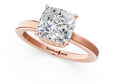 Rose gold Cushion Cut Solitaire Engagement Ring with Four-Prong Setting on a Classic Band_37