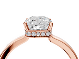 Rose gold Cushion Cut Solitaire Engagement Ring with Four-Prong Setting on a Classic Band_40