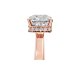 Rose gold Cushion Cut Solitaire Engagement Ring with Four-Prong Setting on a Classic Band_41