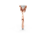 Rose gold Cushion Cut Solitaire Engagement Ring with Six-Prong Setting and Tapered Band_5