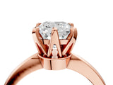 Rose gold Cushion Cut Solitaire Engagement Ring with Six-Prong Setting and Tapered Band_7