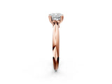 Rose gold Cushion Cut Solitaire Engagement Ring with Tapered Band and Four-Prong Setting 2