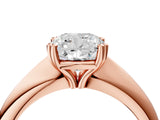 Rose gold Cushion Cut Solitaire Engagement Ring with Tapered Band and Four-Prong Setting 4
