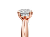 Rose gold Cushion Cut Solitaire Engagement Ring with Tapered Band and Four-Prong Setting 5
