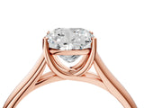 Rose gold Cushion Cut Solitaire Engagement Ring with Tapered Band and Four-Prong Setting_7