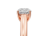 Rose gold Cushion Cut Solitaire Engagement Ring with Tapered Band and Four-Prong Setting_8