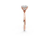Rose gold Cushion Cut Solitaire Engagement Ring with Thin Band and Four-Prong Setting_5
