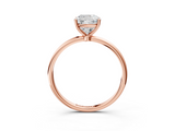 Rose gold Cushion Cut Solitaire Engagement Ring with Thin Band and Four-Prong Setting_6