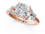 Rose gold Cushion Cut Solitaire Floral Diamond Ring with Four-Prong Setting_37
