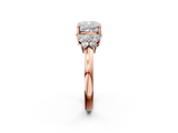 Rose gold Cushion Cut Solitaire Floral Diamond Ring with Four-Prong Setting_38
