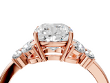 Rose gold Cushion Cut Solitaire Floral Diamond Ring with Four-Prong Setting_40