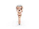Rose gold Cushion Cut Solitaire Intertwined Band Prong Setting Ring_16