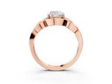 Rose gold Cushion Cut Solitaire Intertwined Band Prong Setting Ring_17