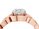 Rose gold Cushion Cut Solitaire Intertwined Band Prong Setting Ring_18