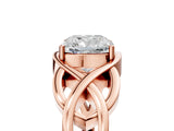 Rose gold Cushion Cut Solitaire Intertwined Band Prong Setting Ring_19