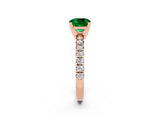 Rose gold Cushion Cut Solitaire Pave Diamond Engagement Ring with Four-Prong Setting_2