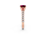 Rose gold Cushion Cut Solitaire Pave Diamond Engagement Ring with Four-Prong Setting_2
