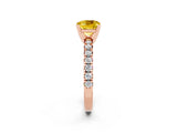 Rose gold Cushion Cut Solitaire Pave Diamond Engagement Ring with Four-Prong Setting_2