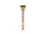 Rose gold Cushion Cut Solitaire Pave Diamond Engagement Ring with Four-Prong Setting_2