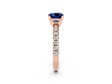 Rose gold Cushion Cut Solitaire Pave Diamond Engagement Ring with Four-Prong Setting_2