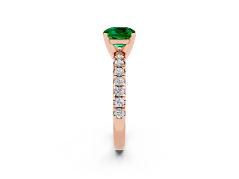 Rose gold Cushion Cut Solitaire Pave Diamond Engagement Ring with Four-Prong Setting_2