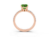 Rose gold Cushion Cut Solitaire Pave Diamond Engagement Ring with Four-Prong Setting_3