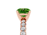 Rose gold Cushion Cut Solitaire Pave Diamond Engagement Ring with Four-Prong Setting_5