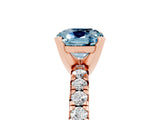 Rose gold Cushion Cut Solitaire Pave Diamond Engagement Ring with Four-Prong Setting_5